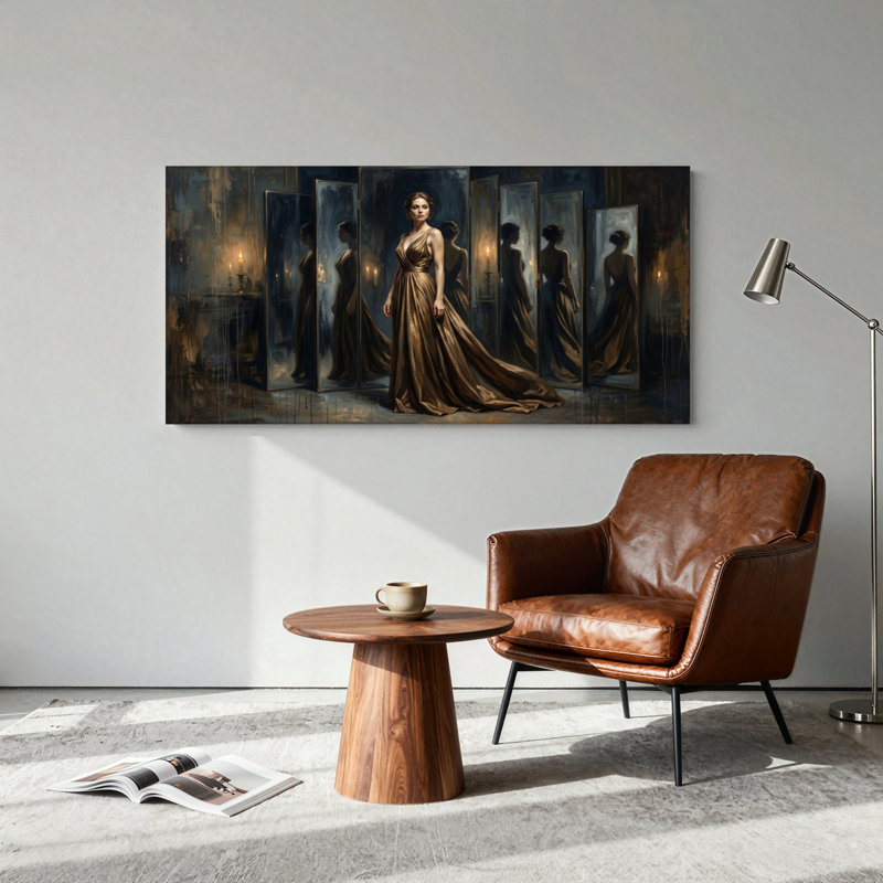 Ensemble d'une toile murale à effet miroir, L 40 po x H 20 po, Toile tendue