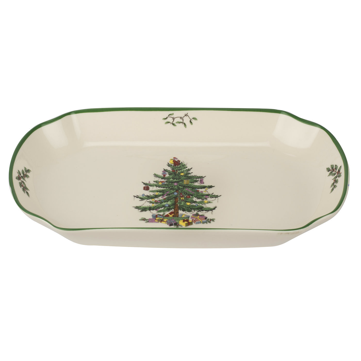 Spode Christmas Tree Rectangular Handled Dish