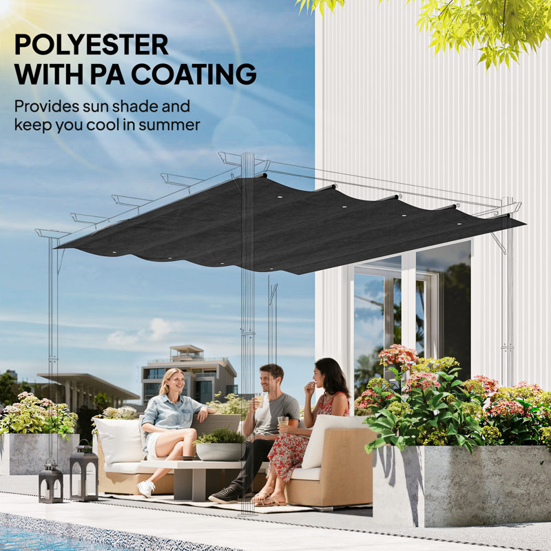 Cailly Dakota Fields Polyester Roof for Gazebo, Dark Grey