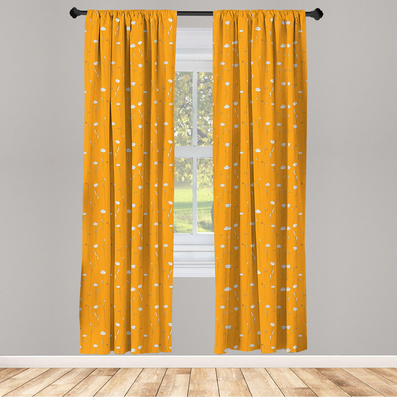 Floral Semi-Sheer Rod Pocket Sliding Panel, 28" x 95"
