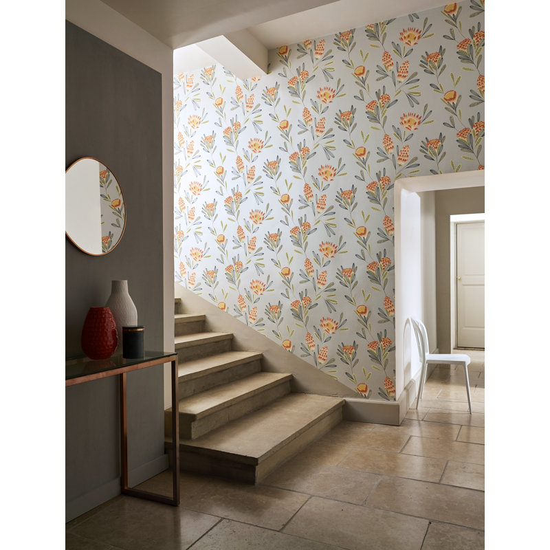 Cayo Wallpaper, Coral/Silver
