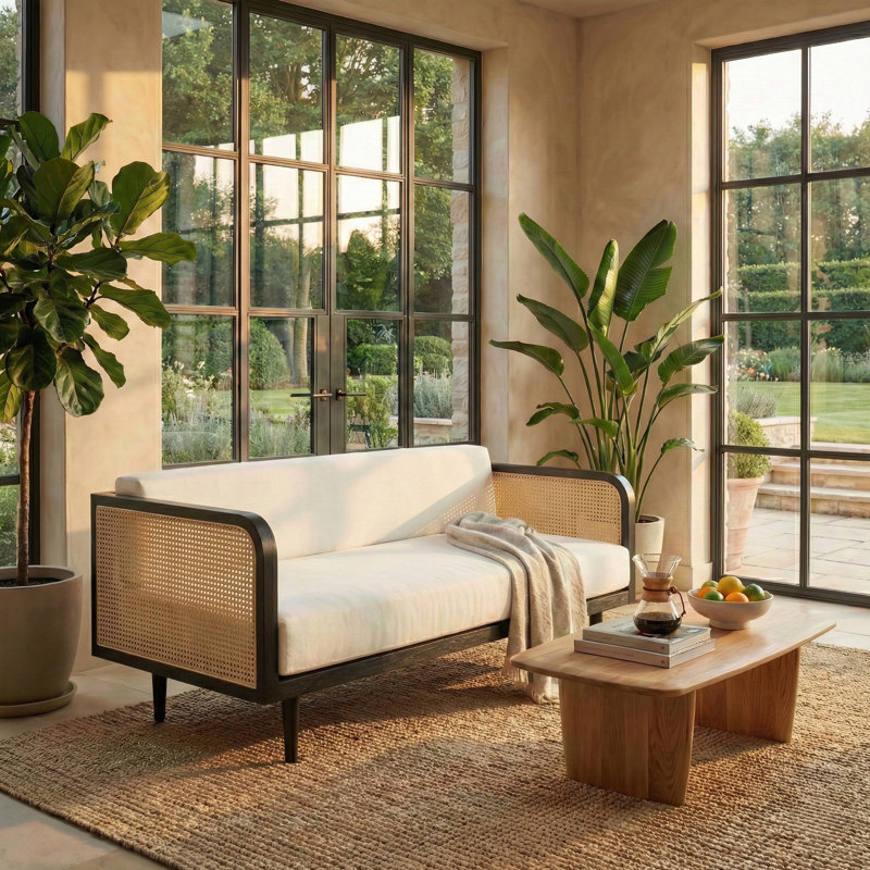 Adale Sofa, Black/Natural