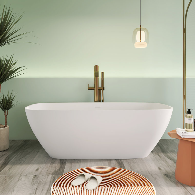 67" x 30"  Freestanding Soaking Solid Surface Bathtub
