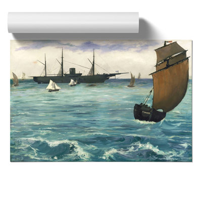 The Kearsarge at Boulogne by Edouard Manet - Unframed Painting