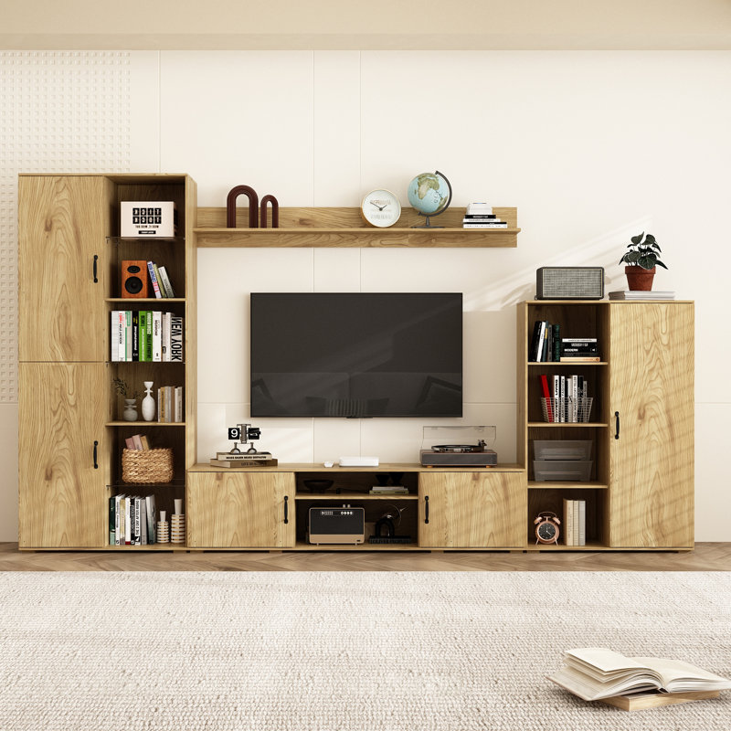 126"W Entertainment Center With Versatile Display And Concealed Storage