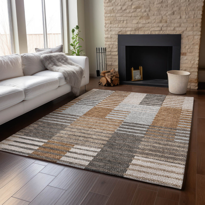 Tapis paprika de qualité supérieure lavable à la machine Prisco, Rectangle 10 pi x 14 pi