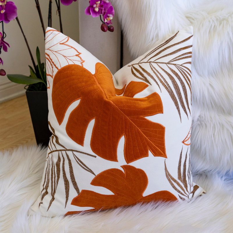 Accent Autumn Vibes Leaf Accent Pillow, Spice