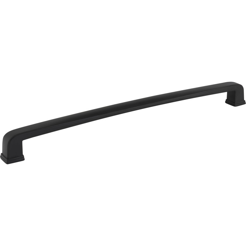 12" Matte Black Square Appliance Handle with Mounting Hardware