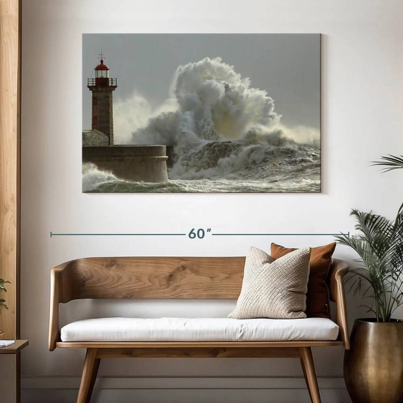 Felgueiras lighthouse waves Aletra, H 32 po x l 48 po