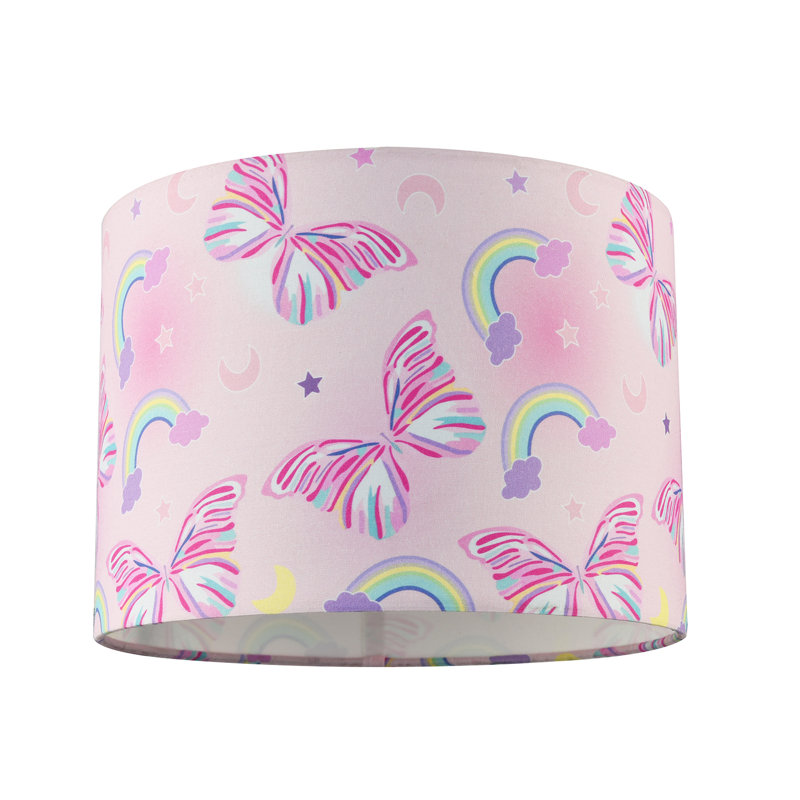 Cute Pink Shade With Butterflies And Rainbows By Happy Homewares