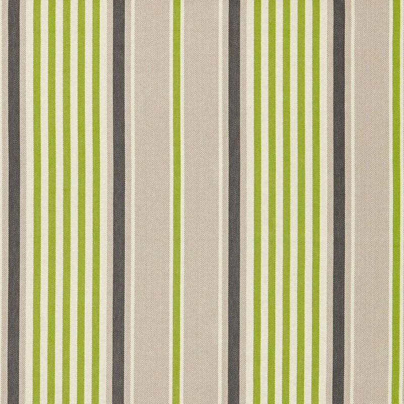 Minzer Cotton Stripe Fabric, Vert