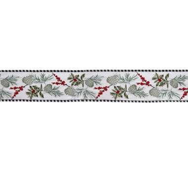 The Holiday Aisle® 2-1/2X10Yd Navy Snowflake Glitter Jumbo Wired Edge  Ribbon