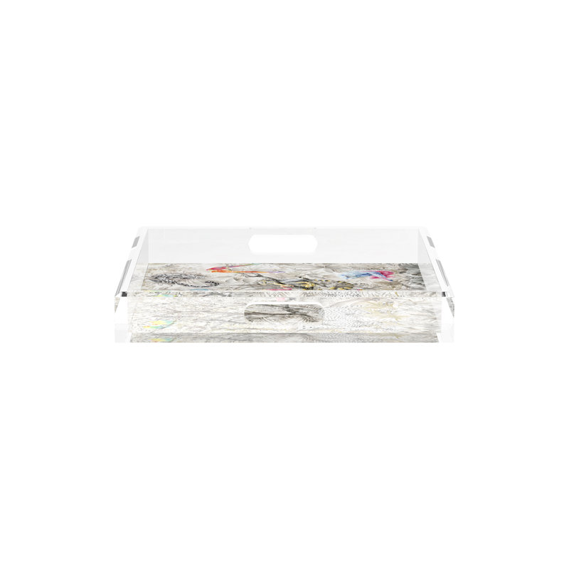 Arcadia Chettah Scene Acrylic Square Decorative Tray, 2" H x 12" W x 12" D