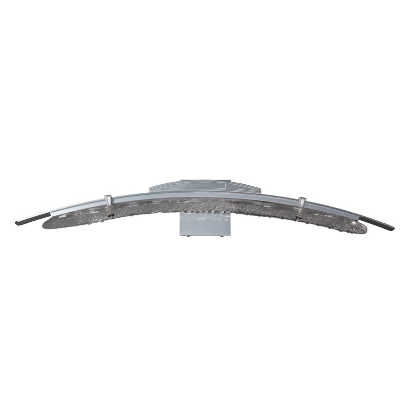 Glissade Steel LED Armed Sconce, Sterling