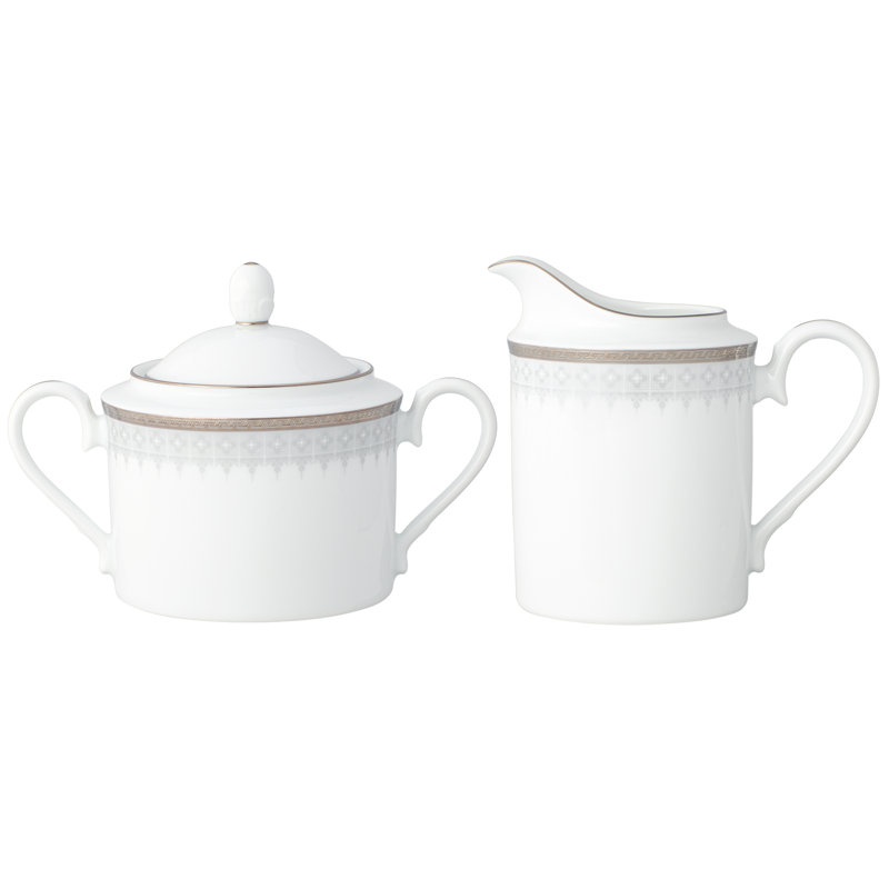 Noritake Silver Colonnade Sugar & Creamer Set