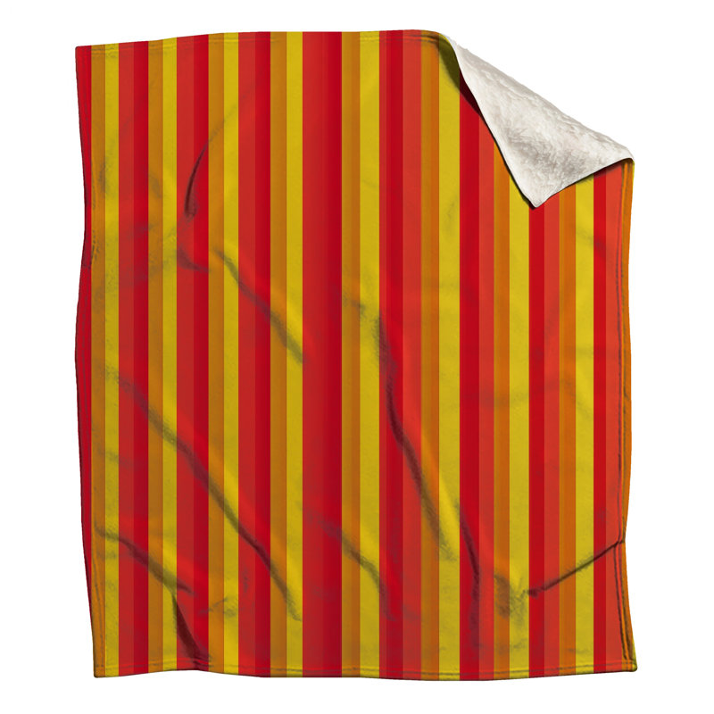 Couvertures à rayures verticales rouges et jaunes, 60in W x 80in H