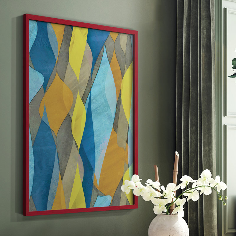 Colourful Cascade I Framed Print - Solid Wood, Red, 10" H x 8" W