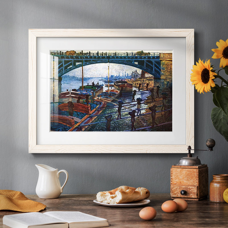 Le transporteur de charbon par Monet, Blanc, H 14 po x l 20 po x P 1,5 po