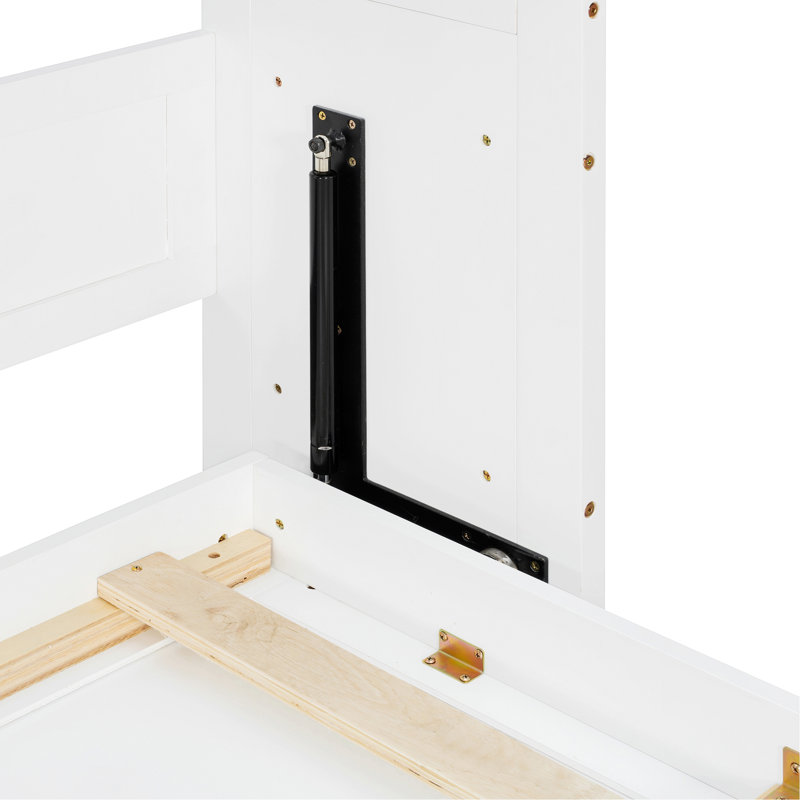 Lit escamotable Murphy avec armoire supérieure, lit pliable peu encombrant avec DEL intégrée, USB, Blanc