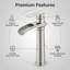Robinet de lavabo vasque de salle de bain à un trou à poignée simple et haut avec casier escamotable Waterfall-115707351