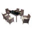 Ensemble de salle à manger rectangulaire pour 6 personnes de L 59,1 po avec coussins Alani-105765374-112673181