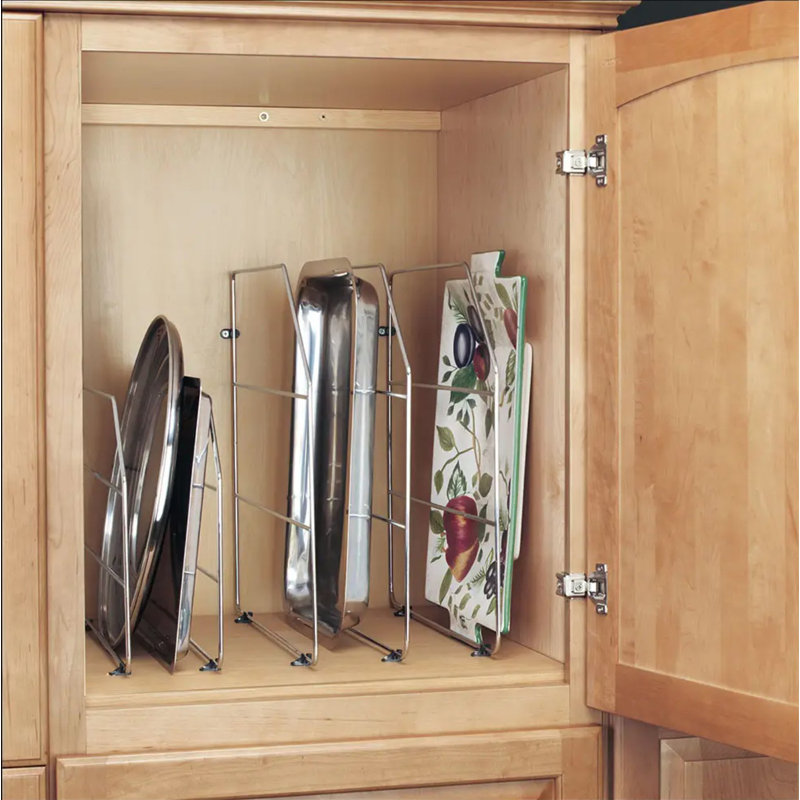 Séparateur de plats de cuisson 12 po pour armoires murales / murales Rev-A-Shelf, chrome, 597-12CR-2-1