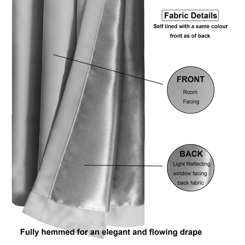 Malene Eyelet Blackout Thermal Curtains, 167 W x 137 D cm, Silver