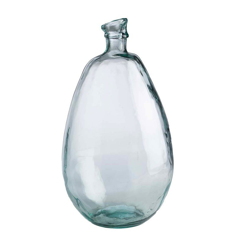 Vase ballon en verre recyclé, 13 po, Transparent