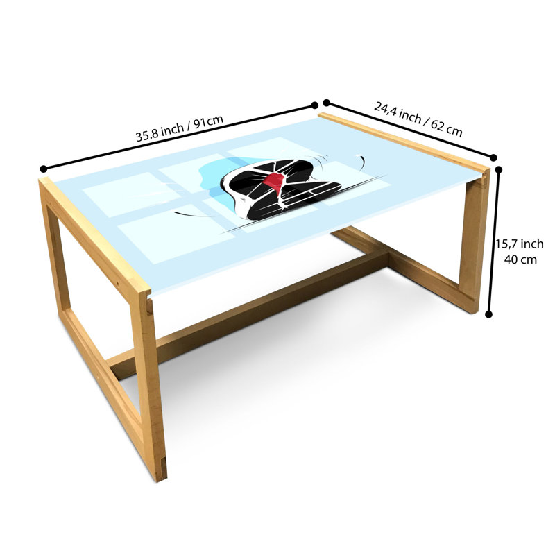 Isaac-Egon Sled Coffee Table, 40cm H x 91cm W x 62cm D