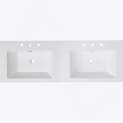 Resin Basin With  Faucet Holes For Bathroom Vanity