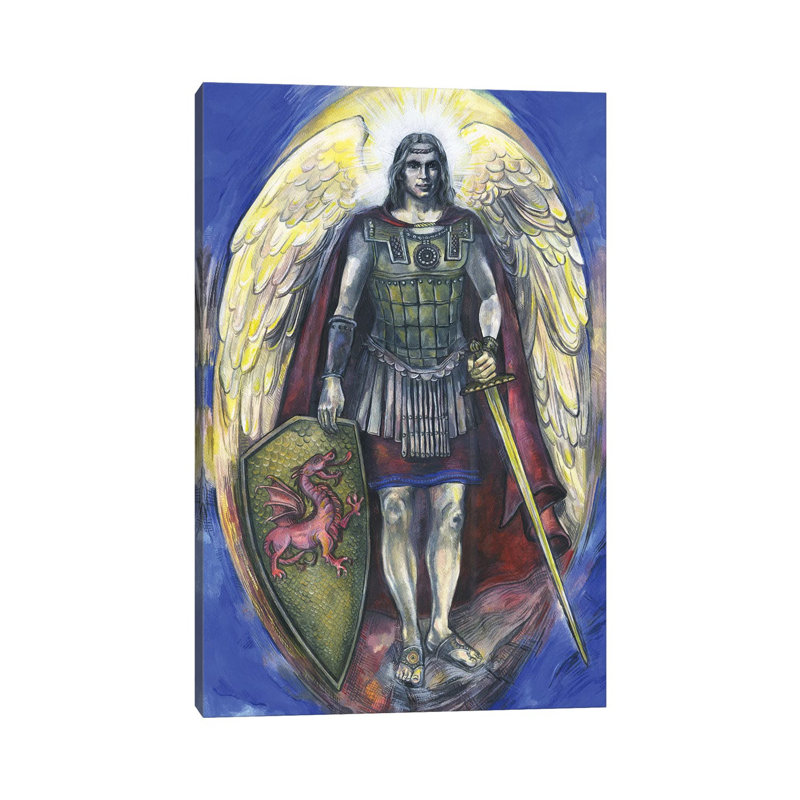 The Seven Archangels - Archangel Michael With Sword by Fanitsa Petrou - Wrapped Canvas Print
