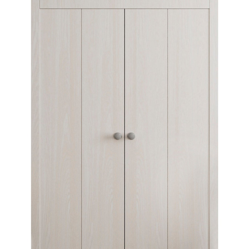 Portes coulissantes doubles pour garde-robe coulissante - ESSENTIEL 8001 - Ensemble de quincaillerie de moulures à moulures robustes - Portes de garde-robe de chambre en bois massif