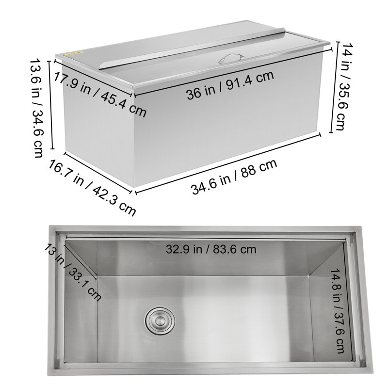 Glacière pour cuisine d'extérieur VEVOR 109,9 Quarts