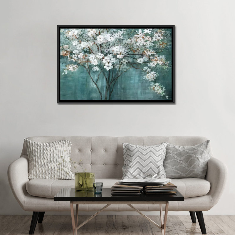 « natures promesses », impression sur toile, H 32 po x l 48 po x P 1,5 po, Toile avec cadre noir, Pas de tapis