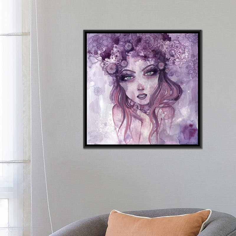 « cher cœur », impression sur toile, H 26 po x l 26 po x P 1,5 po, Toile avec cadre noir, Pas de tapis