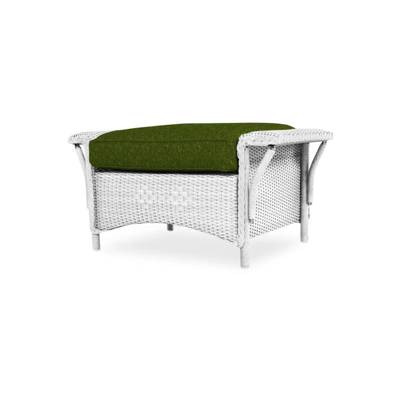 Nantucket Outdoor Ottoman, White, Rollo Linen