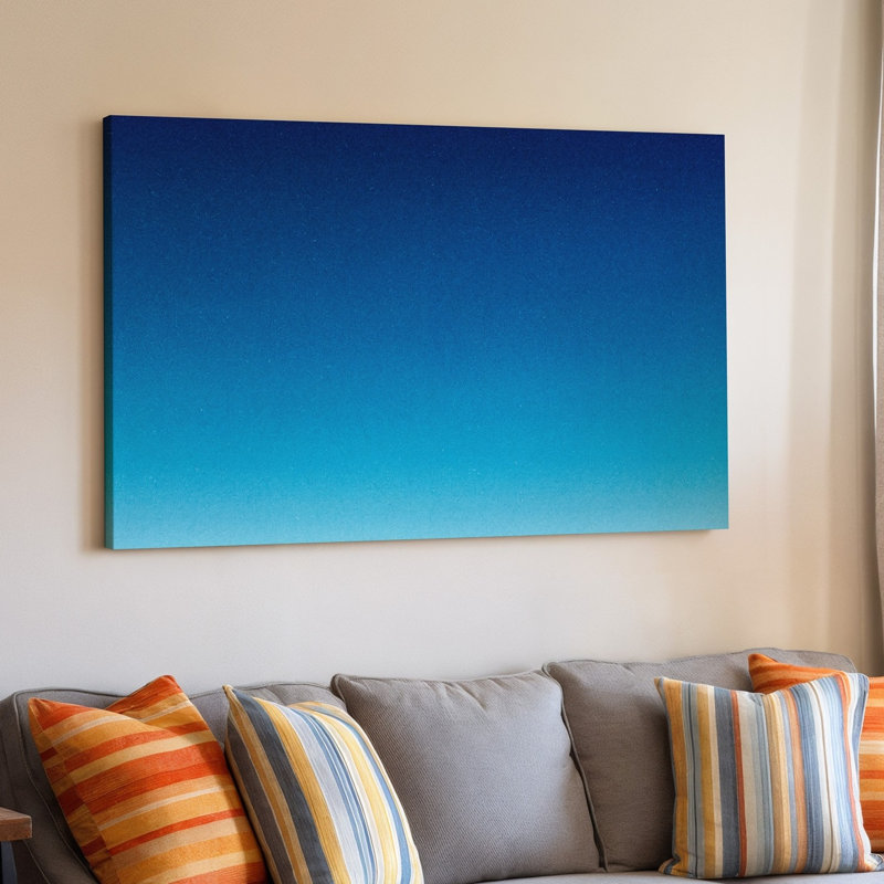 Toile, art mural bleu azur sur le dessus, H 9 po x l 12 po
