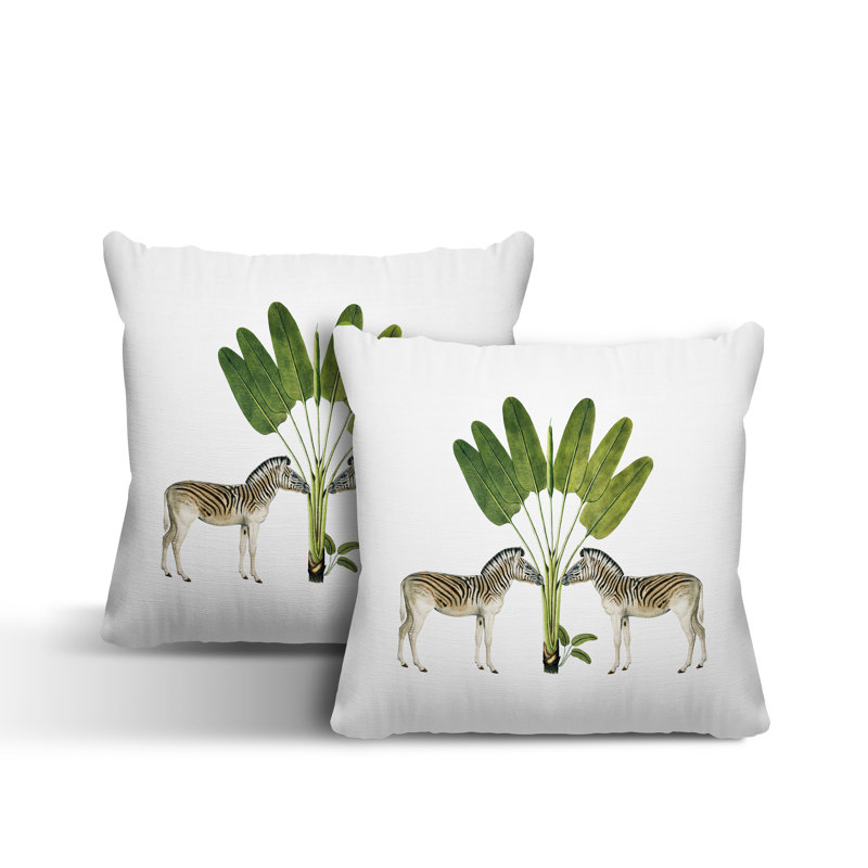 Indoor / Outdoor Square Pillow Cover & Insert, White, 15W" x 15H"