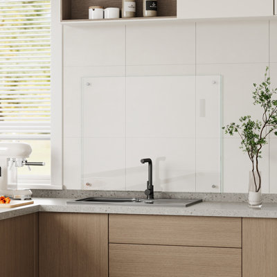 Pre-Drilled Tempered Glass Splashback for Cookers