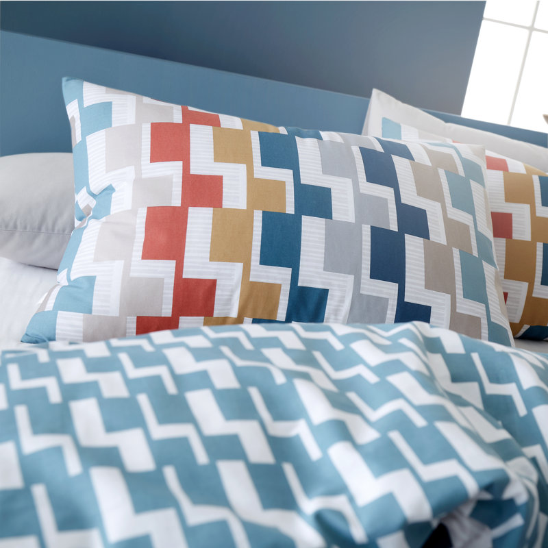 Dakota Geo Duvet Cover Set, King Duvet Cover + 2 Standard Pillowcases