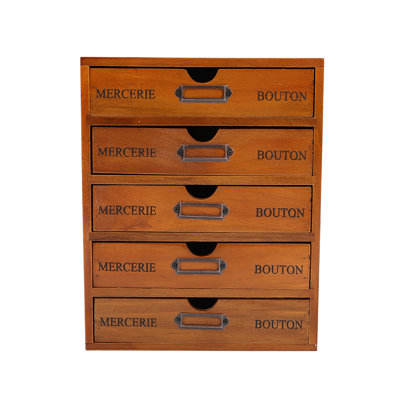 Saguache Wood Desk Organiser with Drawers
