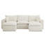 Canapé d'angle modulaire 109,4 po (278 cm) avec 5 places, configurations en U/L/lit, tissu en velours côtelé résistant aux animaux de compagnie, aucun assemblage requis, blanc