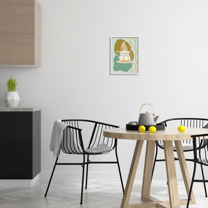 «Contemporary Coffee Cup Shapes On Wood» par Birch & Ink, impression, H 11 po x l 14 po