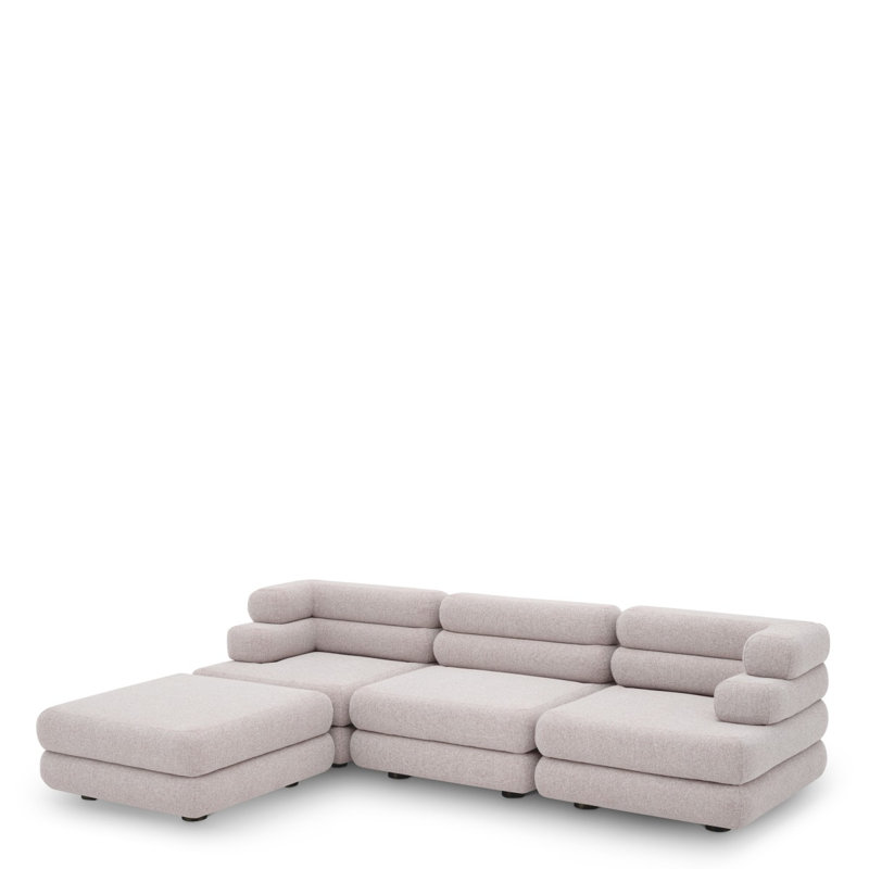Outdoor Modular Sofa Malaga mauritius light grey - Ottoman