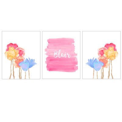 Bright Pastel Flower Artwork, Paper Prints