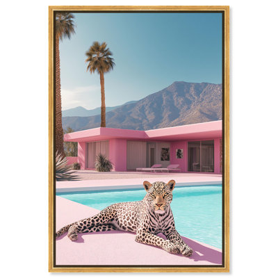 Art Remedy Modern Tiger Art Canvas, Leopard Pink House