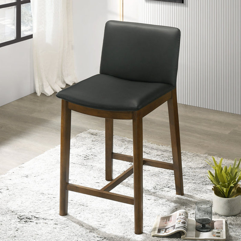 Vimala Upholstered Counter Stool, Black