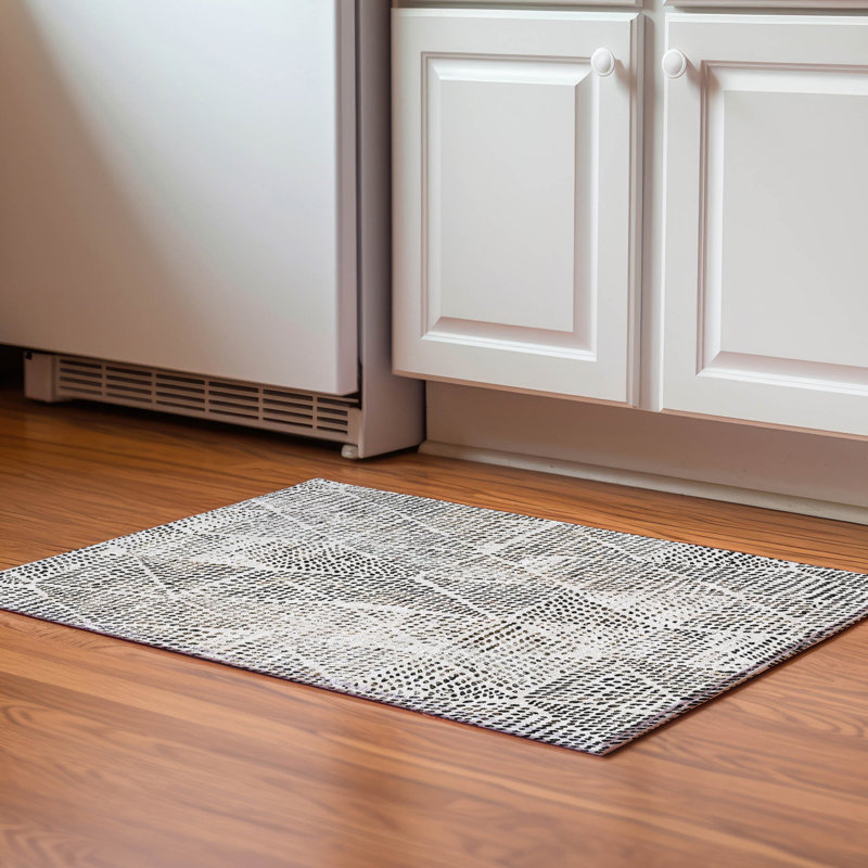 Tapis ivoire Cerrito AMF591 lavable à la machine de qualité supérieure, Rectangle 1 pi 8 po x 2 pi 6 po