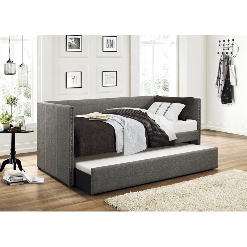 Yelton Multi-Functional Daybed with Trundle, Gray