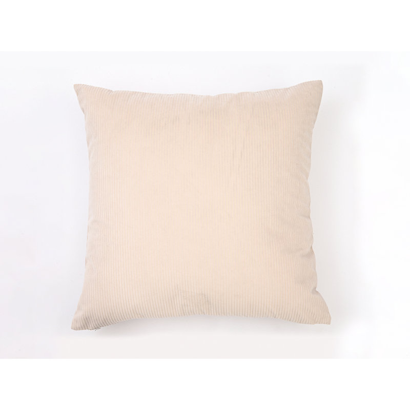 Cream Ribbed Textured Square Throw Pillow, 18" x 18", Polyester